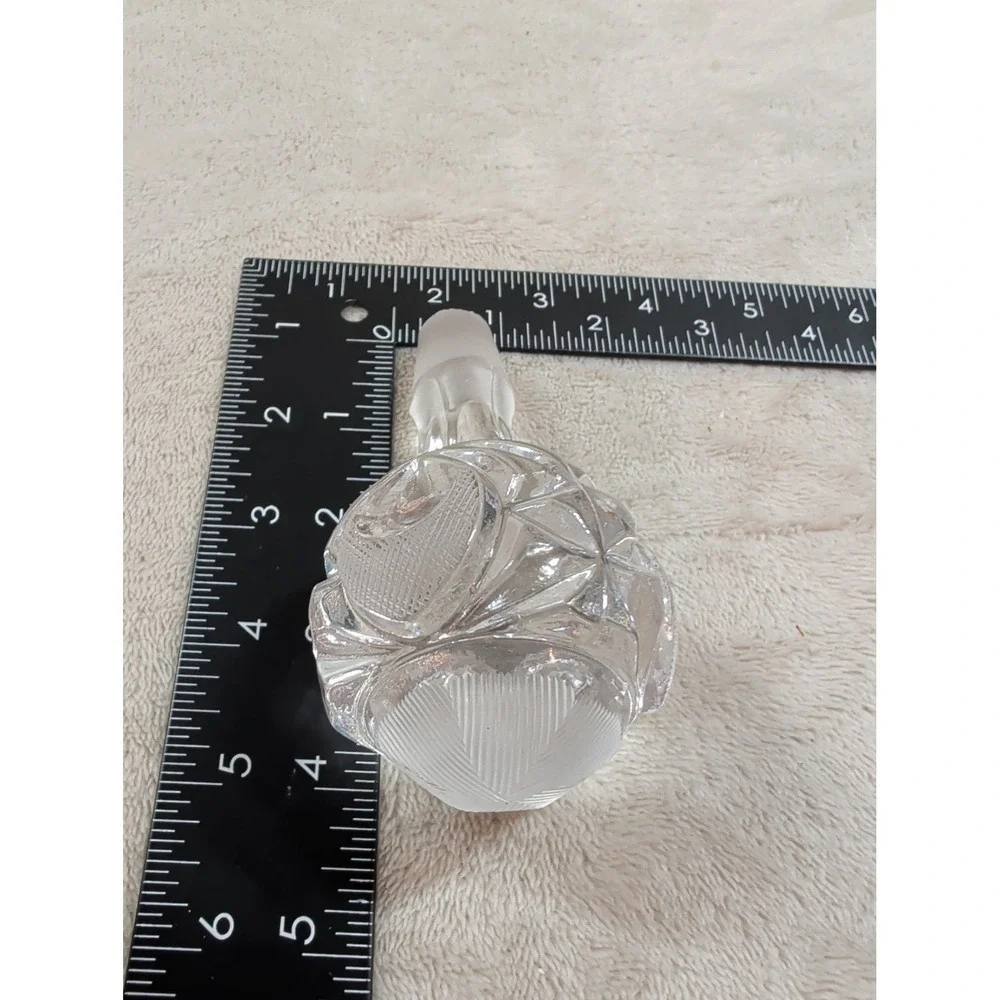 Vintage Cut Lead Crystal Ships Decanter with Faceted‎ Ball Stopper Clear Glass
